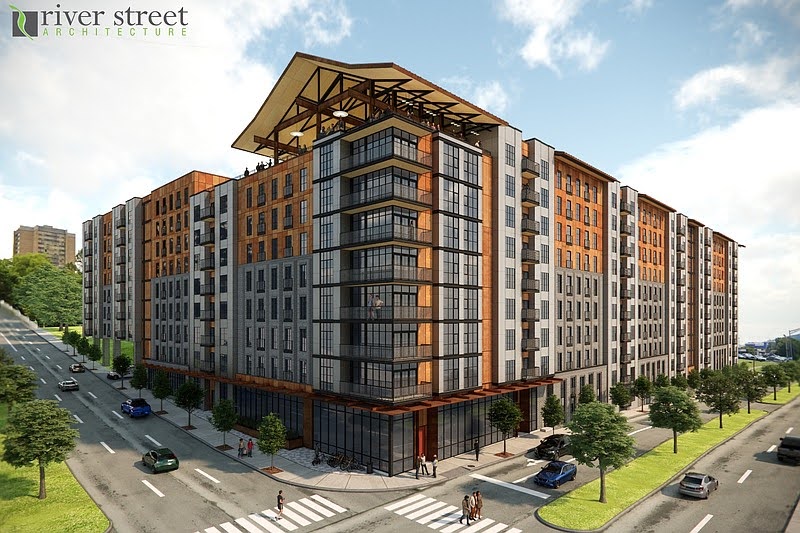 Subaru Site rendering River Street Architecture Project Map One Westside Project Map