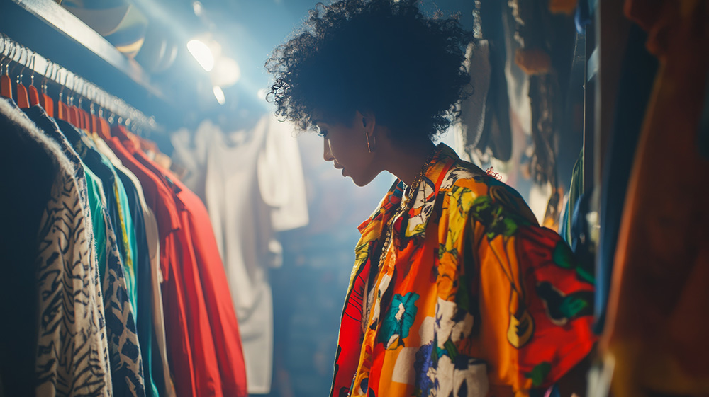 Woman looking at clothes in clothing store web 2 Dress for Success: Client Consultations One Westside