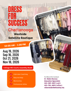 Dress for Success Chattanooga: Westside Satellite Boutique 2 Westside Satellite Boutique 6 Dress for Success Chattanooga: Westside Satellite Boutique One Westside