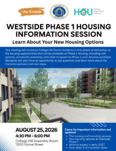 Phase I Transition Meeting 3 Westside Phase 1 Housing Information Session One Westside