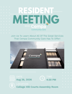 Resident Meeting: Cempa Community Care 2 Resident 2 Resident Meeting: Cempa Community Care One Westside