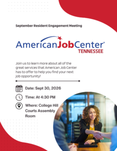 September Resident Engagement Meeting: American Job Center 2 September Resident Engagement Meeting September Resident Engagement Meeting: American Job Center One Westside